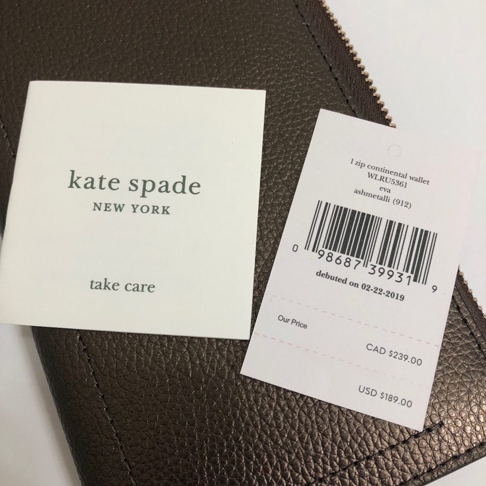Kate Spade Lzip Continental Wallet Eva Ashmetallic - Picture 15 of 15